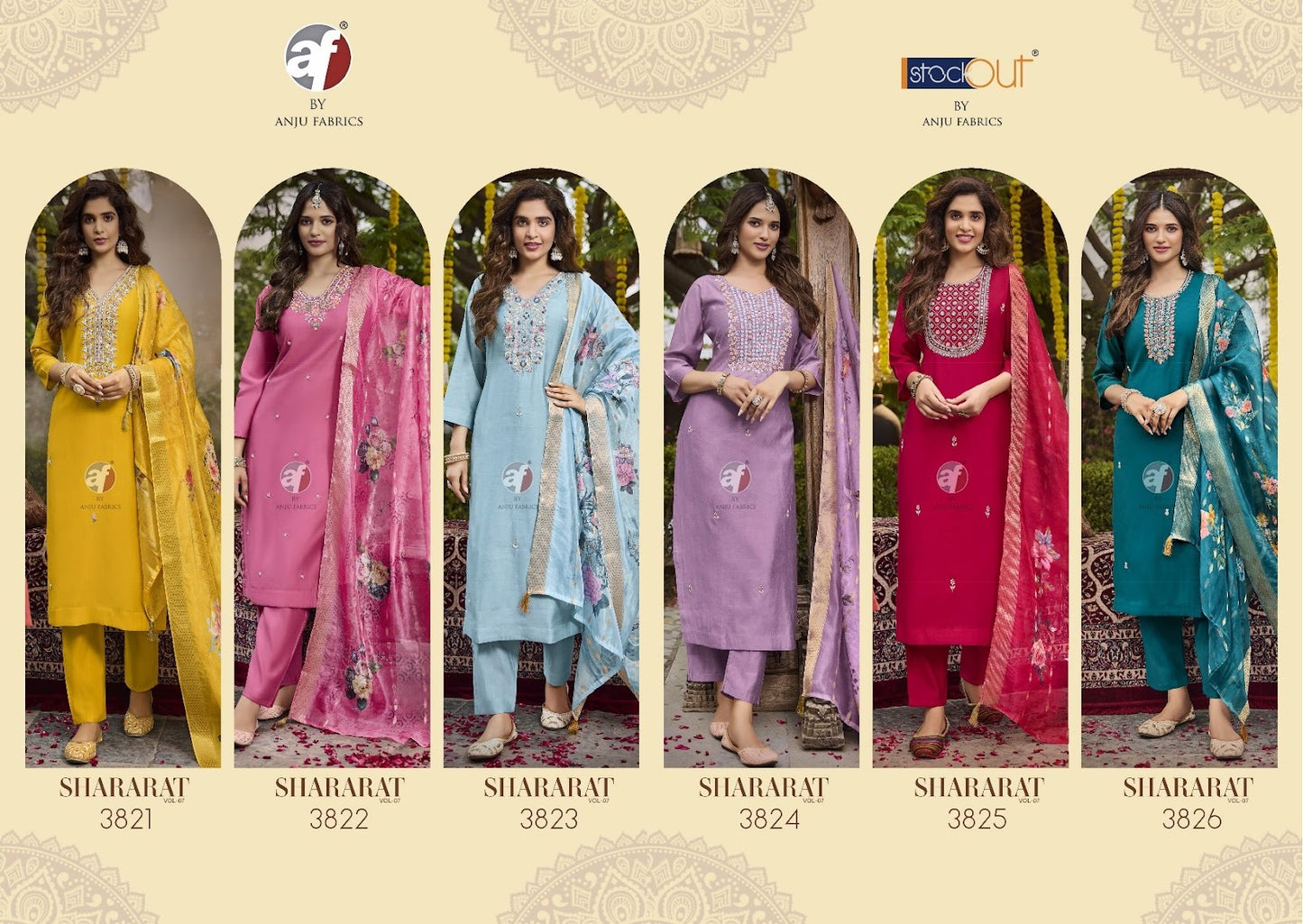 Shararat Vol 7 Af Viscose Modal Readymade Pant Style Suits Exporter Gujarat