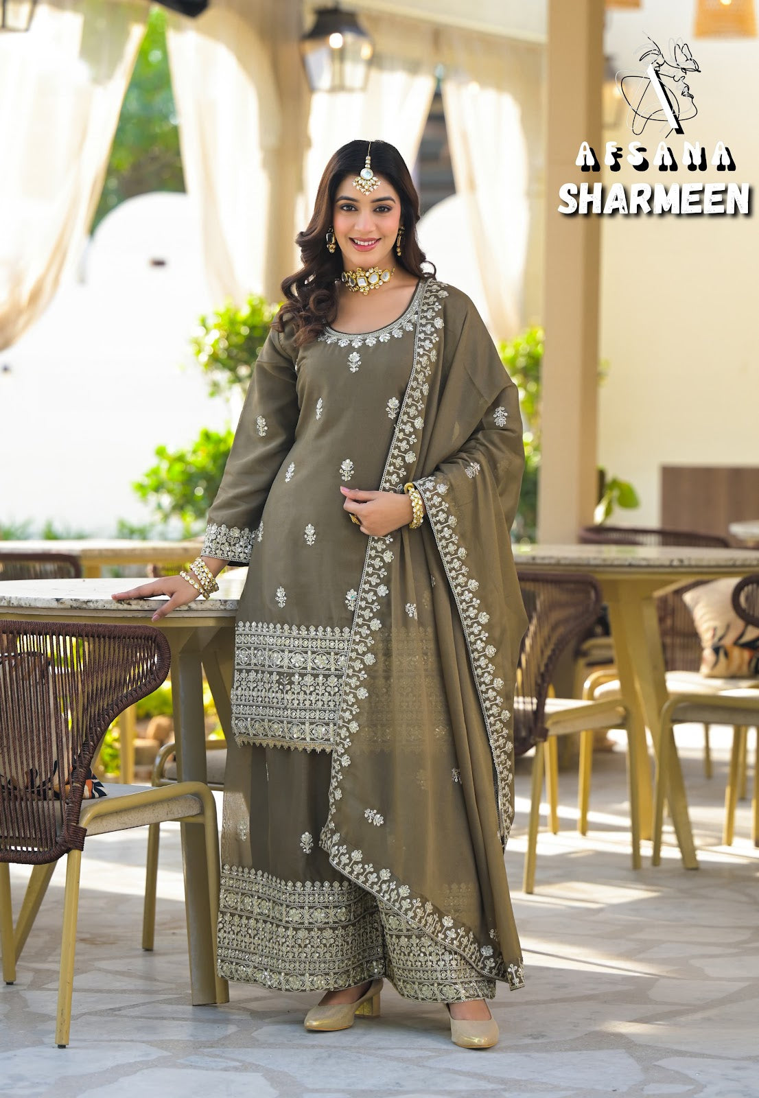 Sharmeen 2 Afsana Georgette Readymade Plazzo Style Suits Exporter Ahmedabad