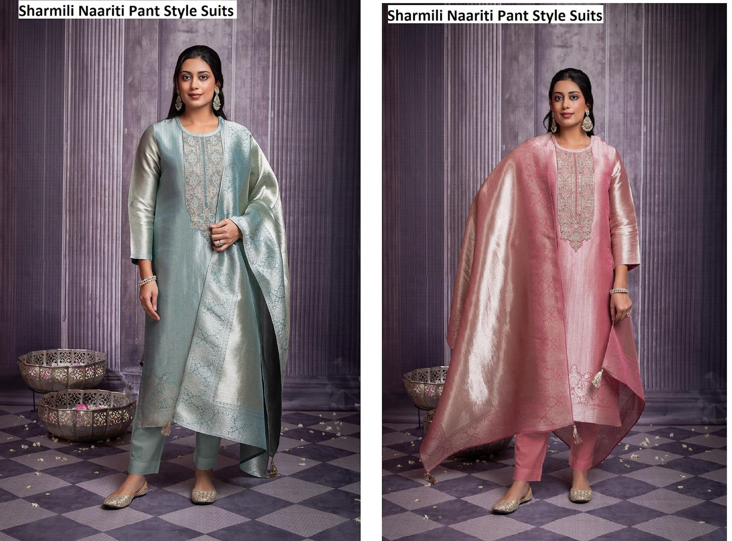 Sharmili Naariti Pure Silk Pant Style Suits Exporter Ahmedabad
