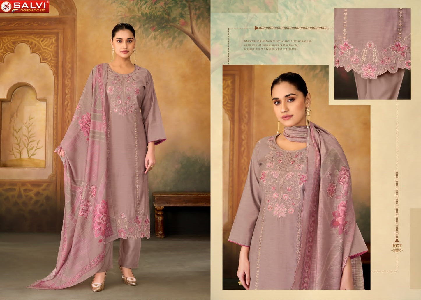 Shaurvi Salvi Fashion Vintage Silk Pant Style Suits Wholesale Rate