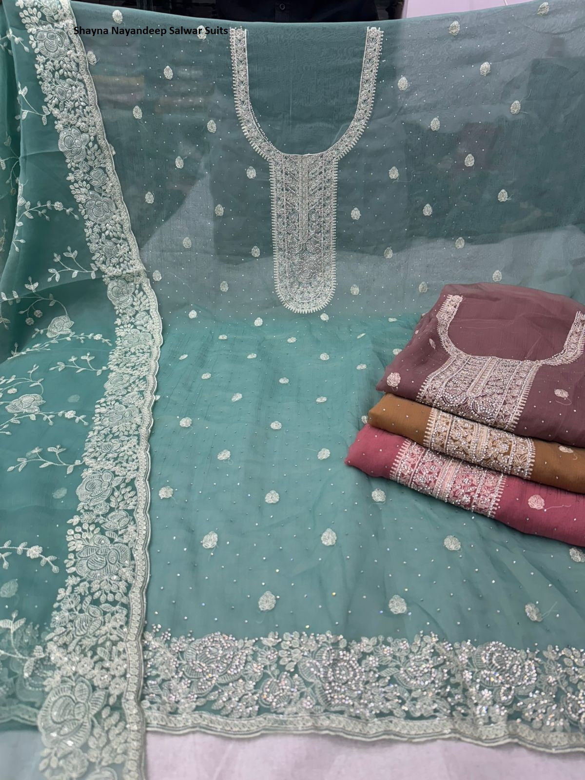 Shayna Nayandeep Organza Salwar Suits Wholesaler Ahmedabad