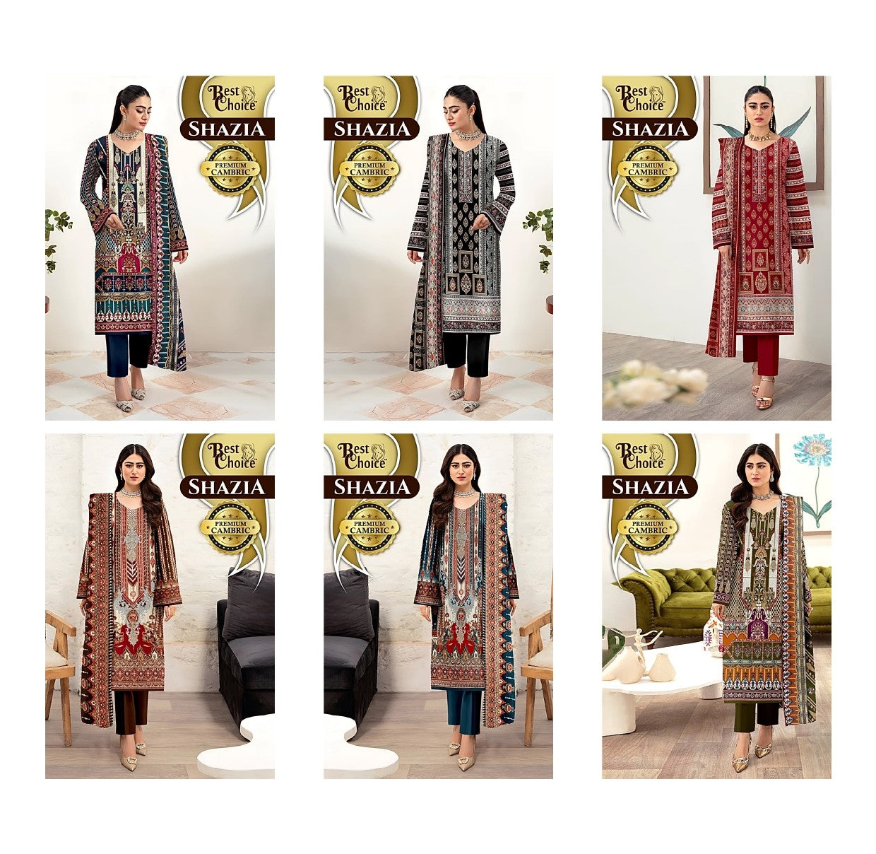 Shazia Best Choice Cambric Karachi Salwar Suits Wholesale Price
