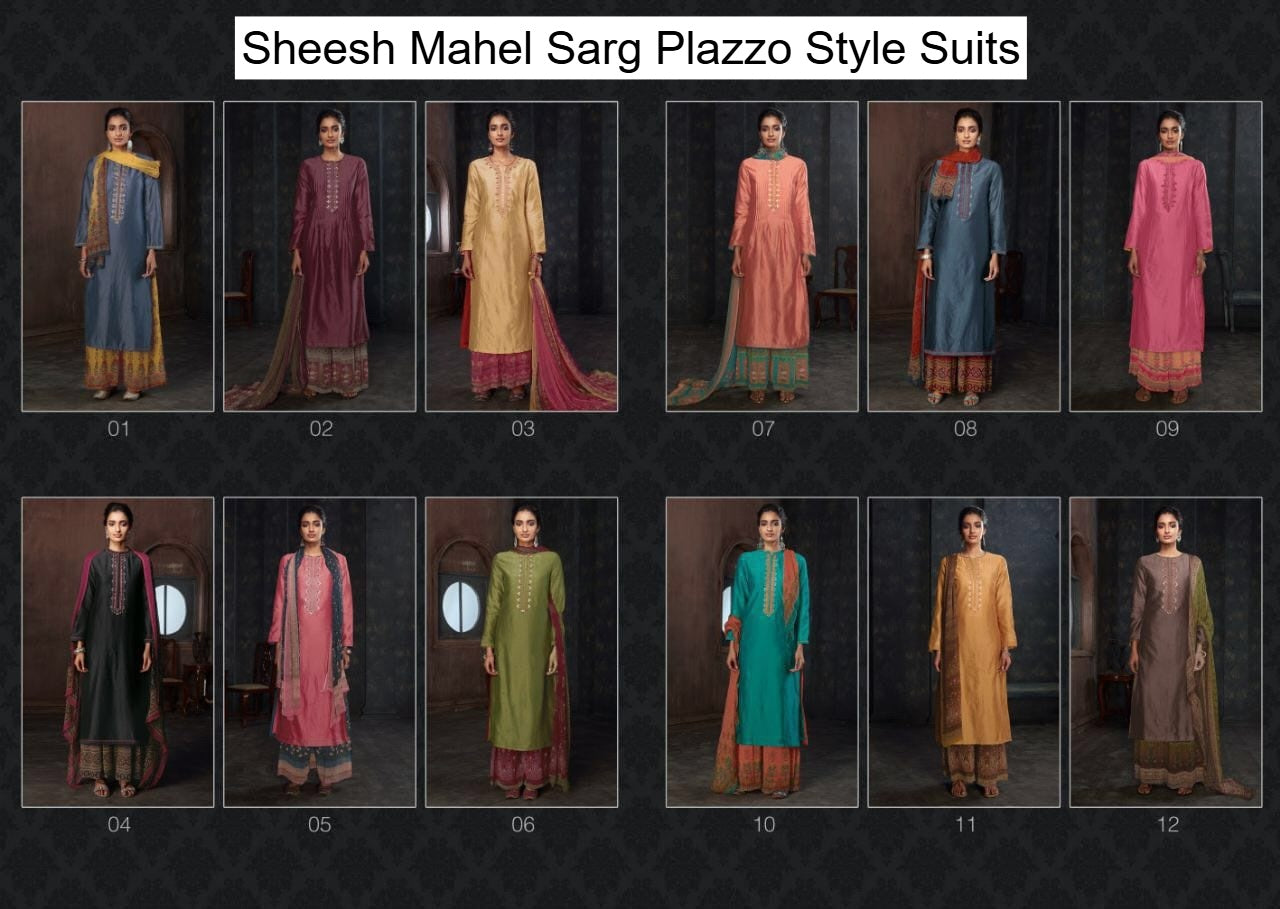 Sheesh Mahel Sarg Chanderi Plazzo Style Suits Exporter Ahmedabad
