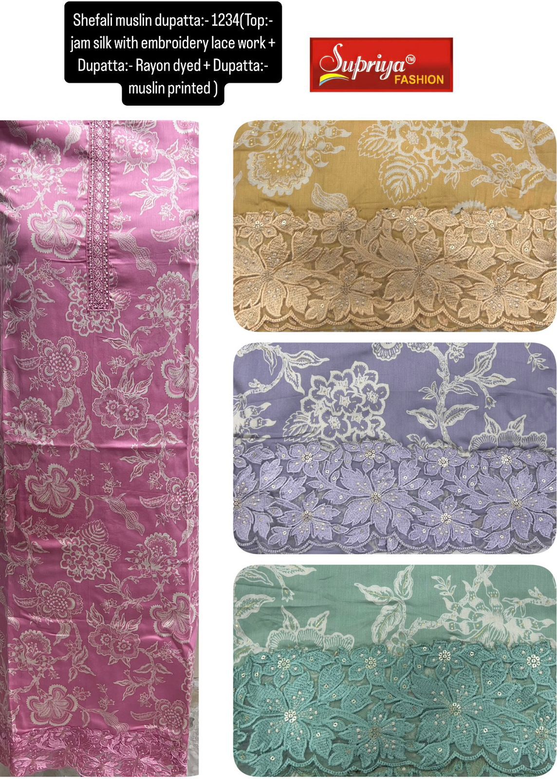 Shefali 09 Supriya Fashion Jam Silk Salwar Suits Exporter Ahmedabad