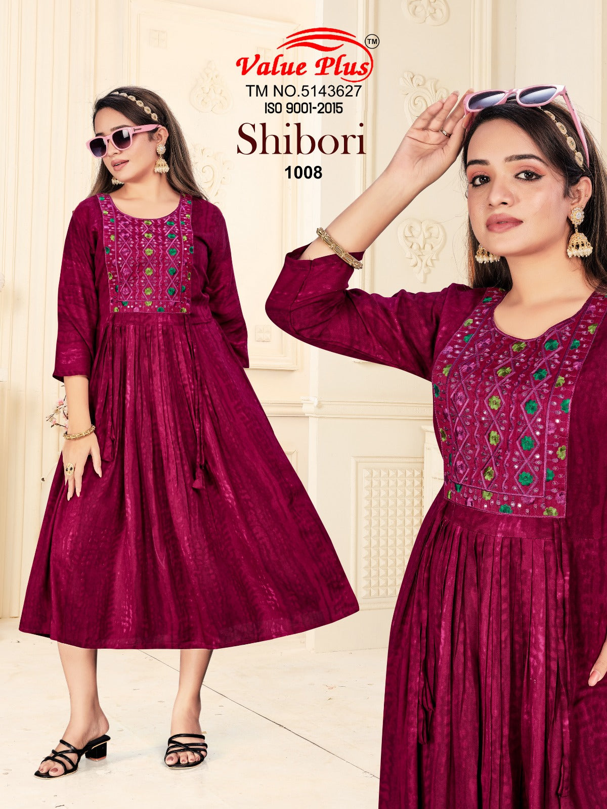 Shibori Value Plus Heavy Rayon Anarkali Kurtis Wholesaler India