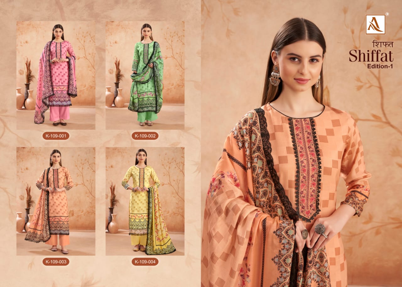 Shiffat Edition 1 Alok Viscose Muslin Pant Style Suits Wholesaler