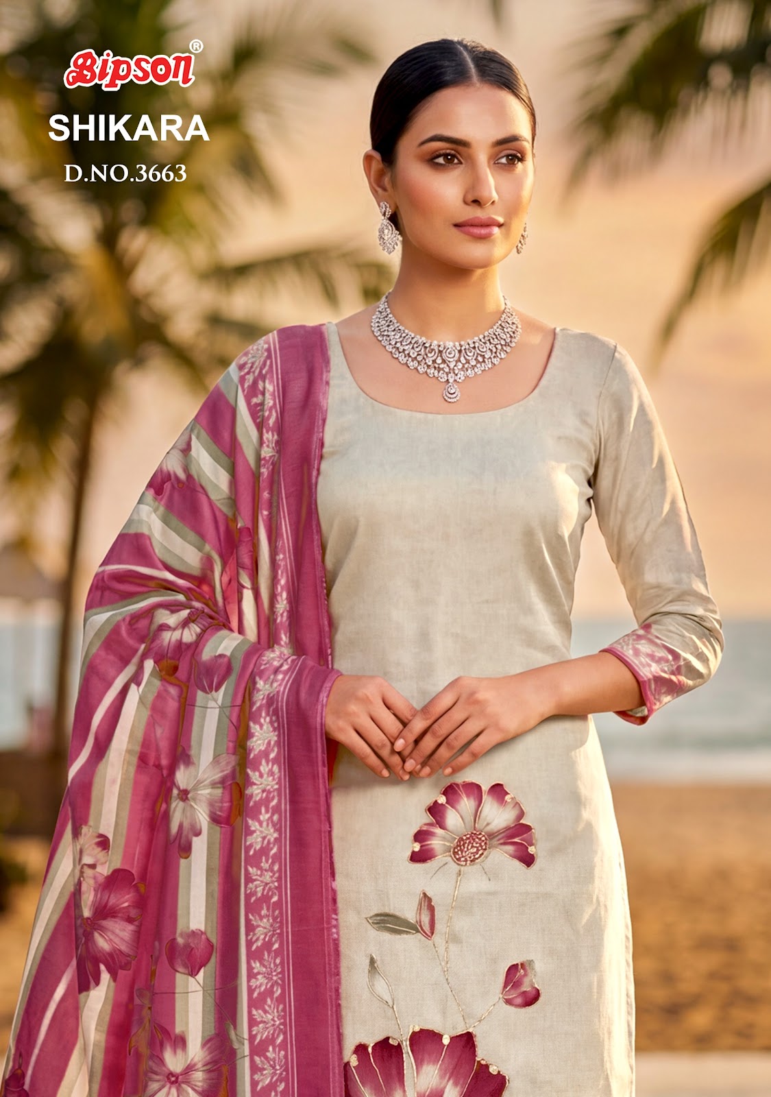 Shikara 3663 Bipson Prints Jam Satin Pant Style Suits Manufacturer