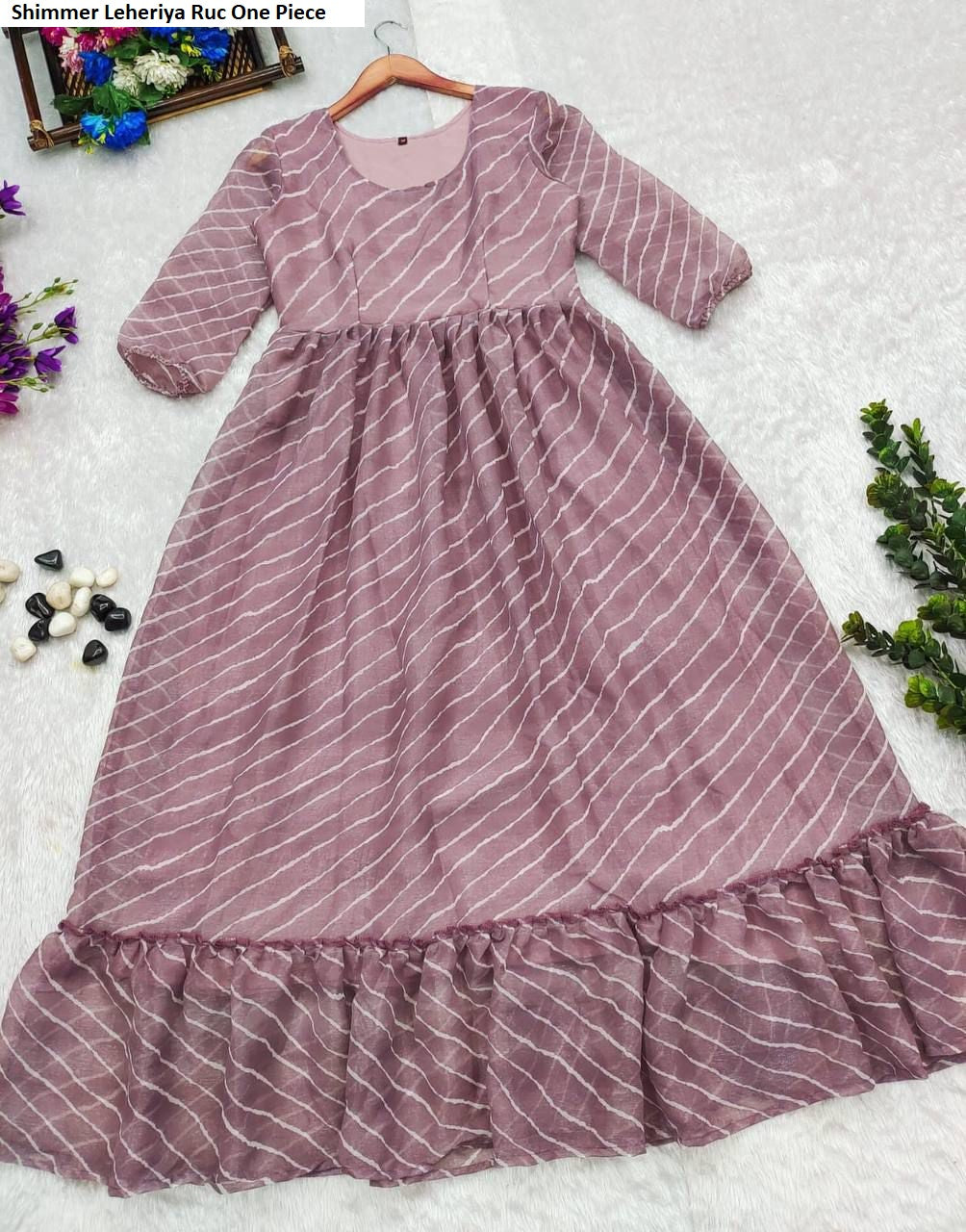 Shimmer Leheriya Ruc Chiffon One Piece Supplier
