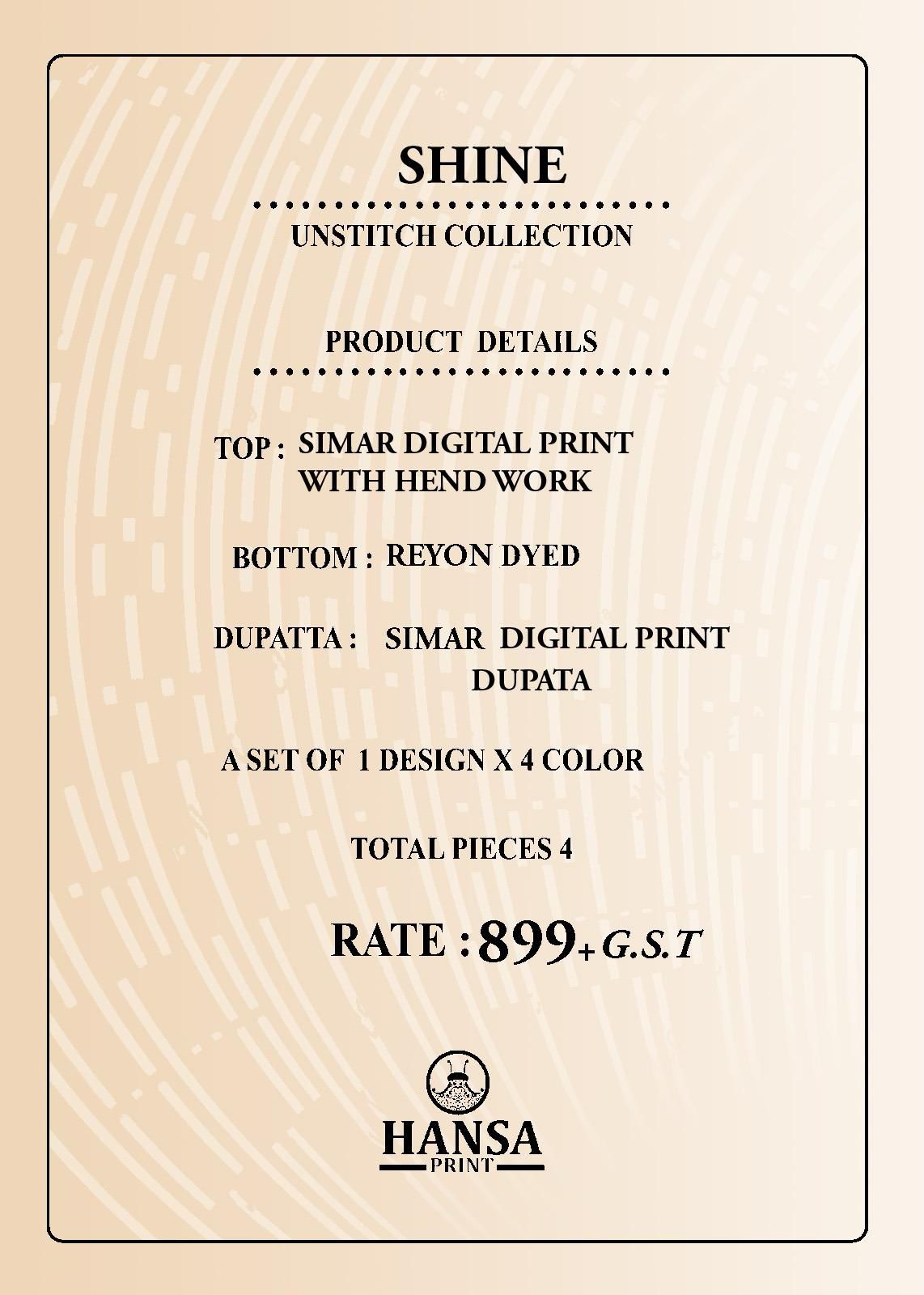 Shine Hansa Prints Salwar Suits Manufacturer Ahmedabad