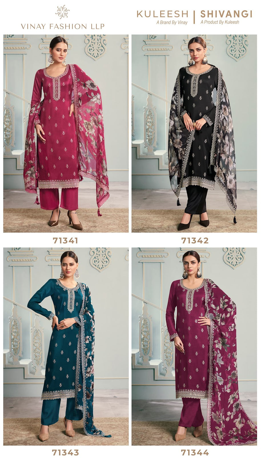 Shivangi Kuleesh Vinay Fashion Llp Silk Pant Style Suits Wholesale Price