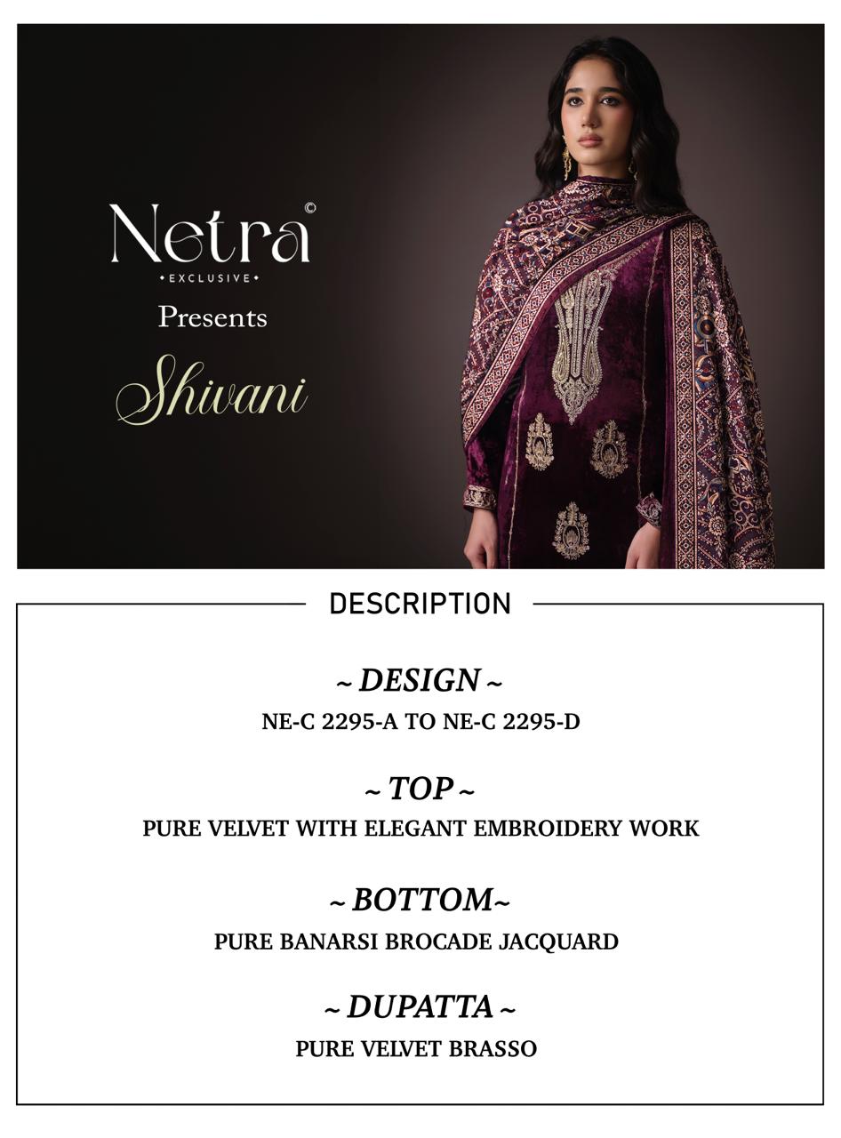 Shivani Netra Velvet Suits Exporter India