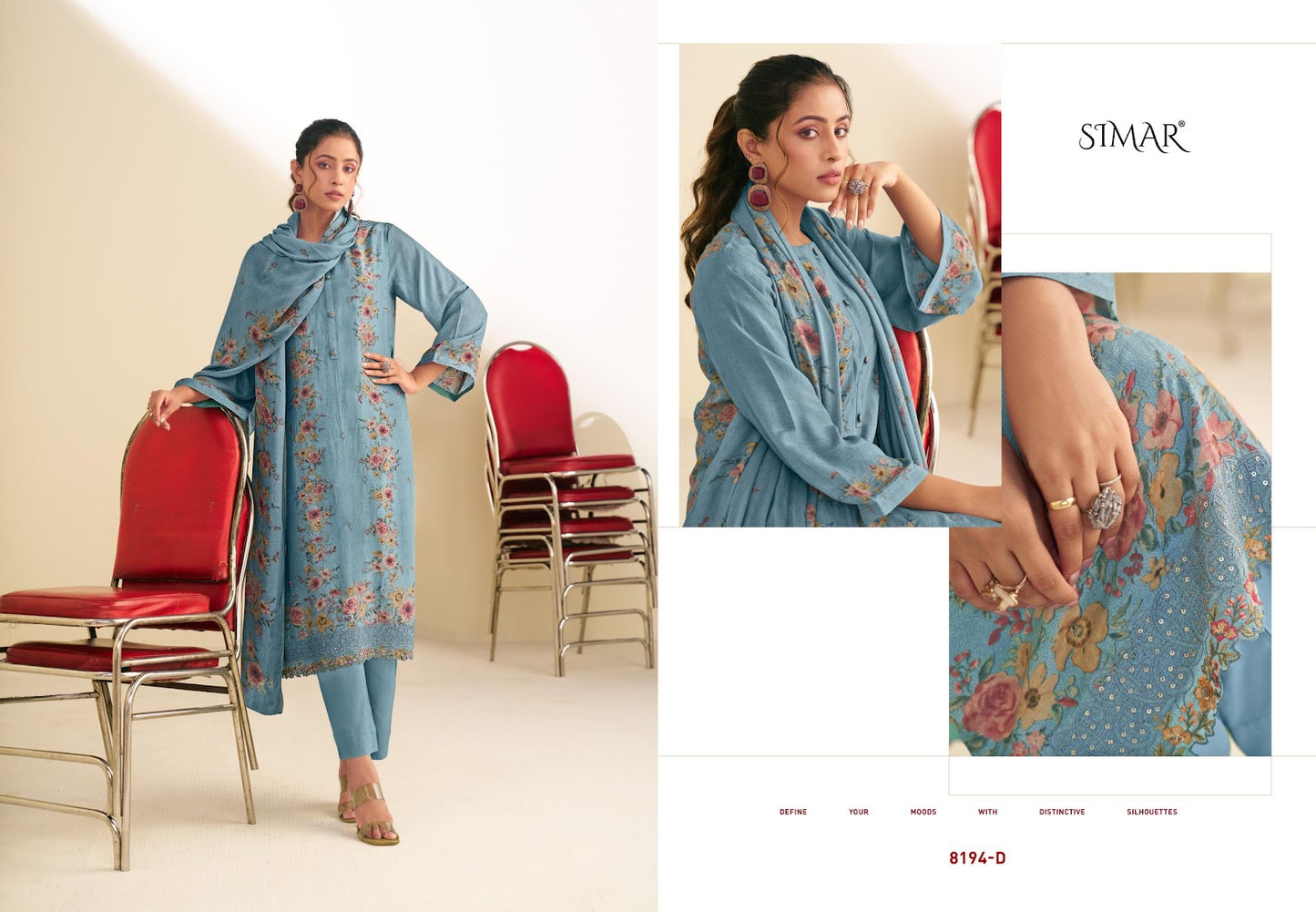 Shiza Simar Pure Viscose Pant Style Suits Exporter India