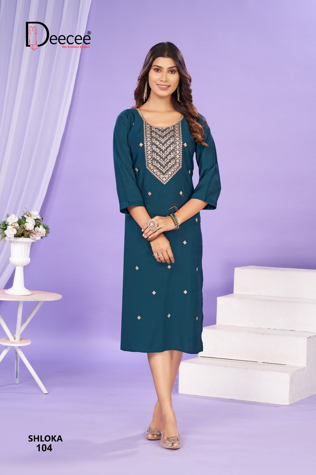 Shloka Deecee Vertican Long Straight Kurti Wholesaler Gujarat