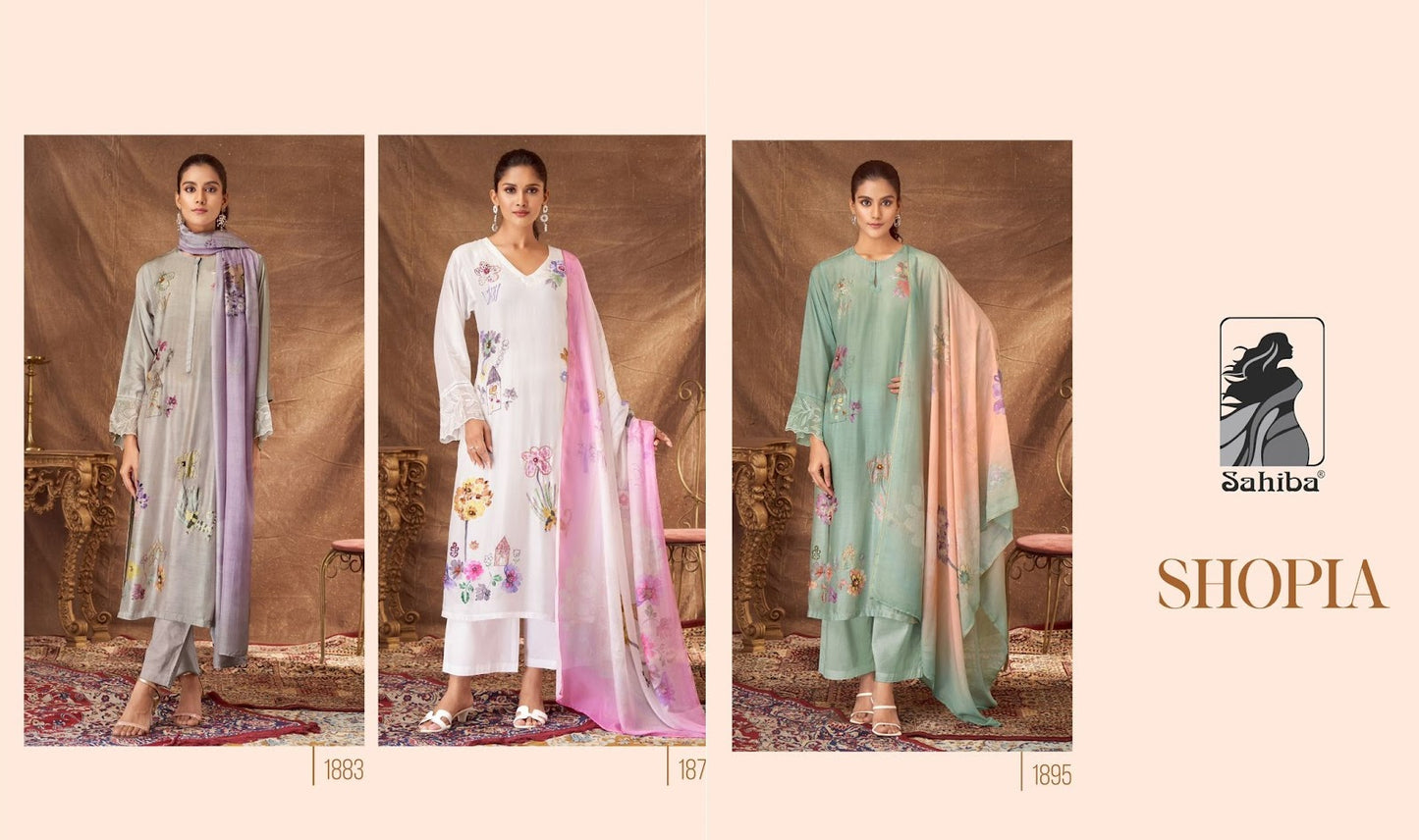 Shopia Sahiba Muslin Silk Plazzo Style Suits Supplier India