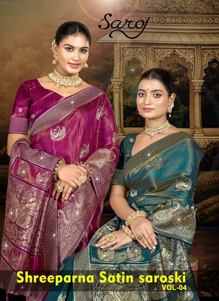 Shreeparna Satin Saroski Vol 4 Saroj Sarees Exporter India