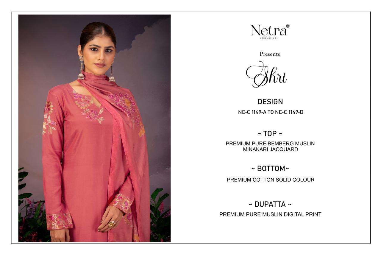 Shri Netra Bemberg Muslin Pant Style Suits Supplier Ahmedabad