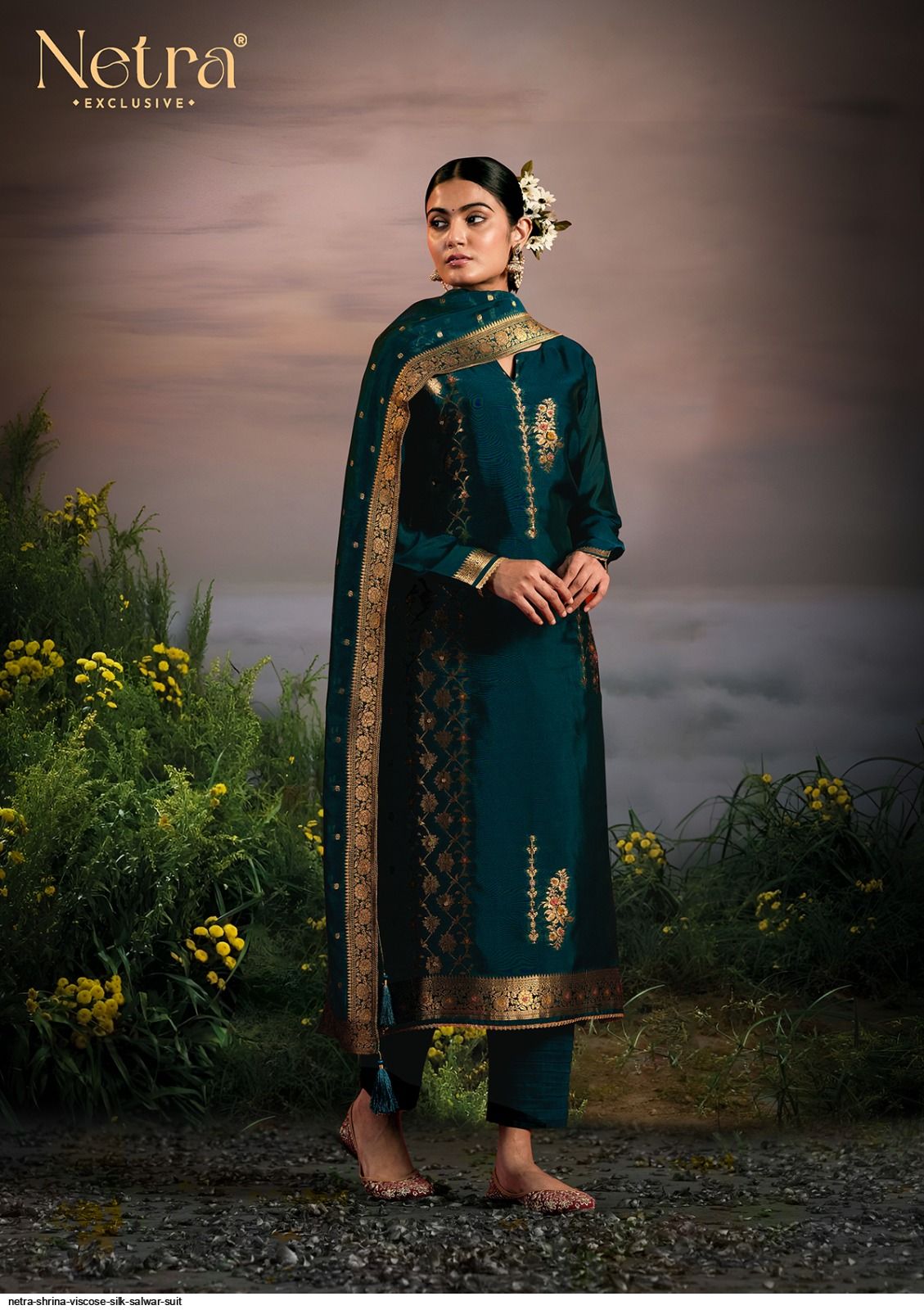 Shrina Netra Woven Silk Pant Style Suits Wholesale