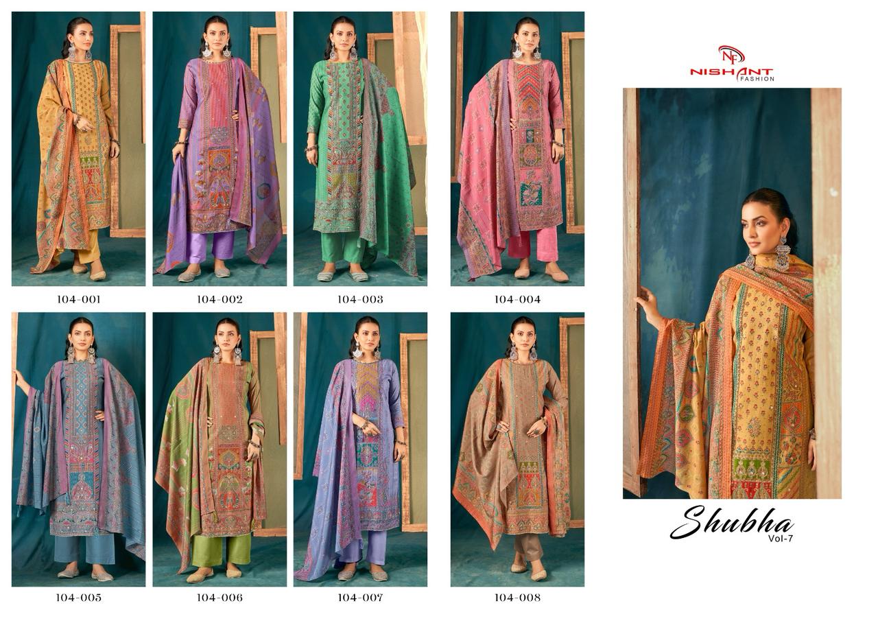 Shubha Vol 7 Nishant Fashion Modal Silk Pant Style Suits Wholesale