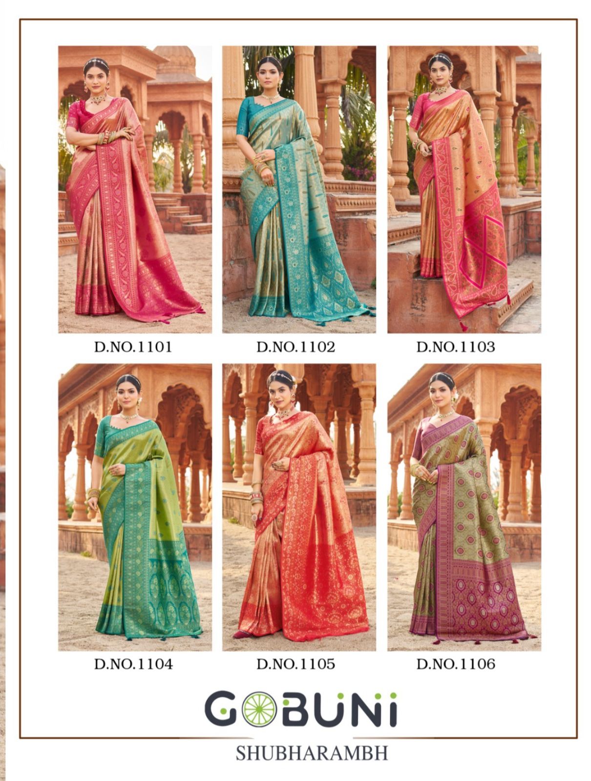 Shubharambh 1101-1106 Gobuni Banarasi Silk Sarees Manufacturer
