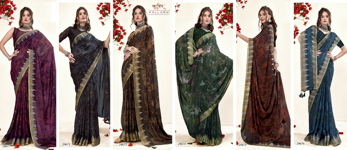 Shyla Vallabhi Prints Moss Sarees Manufacturer India