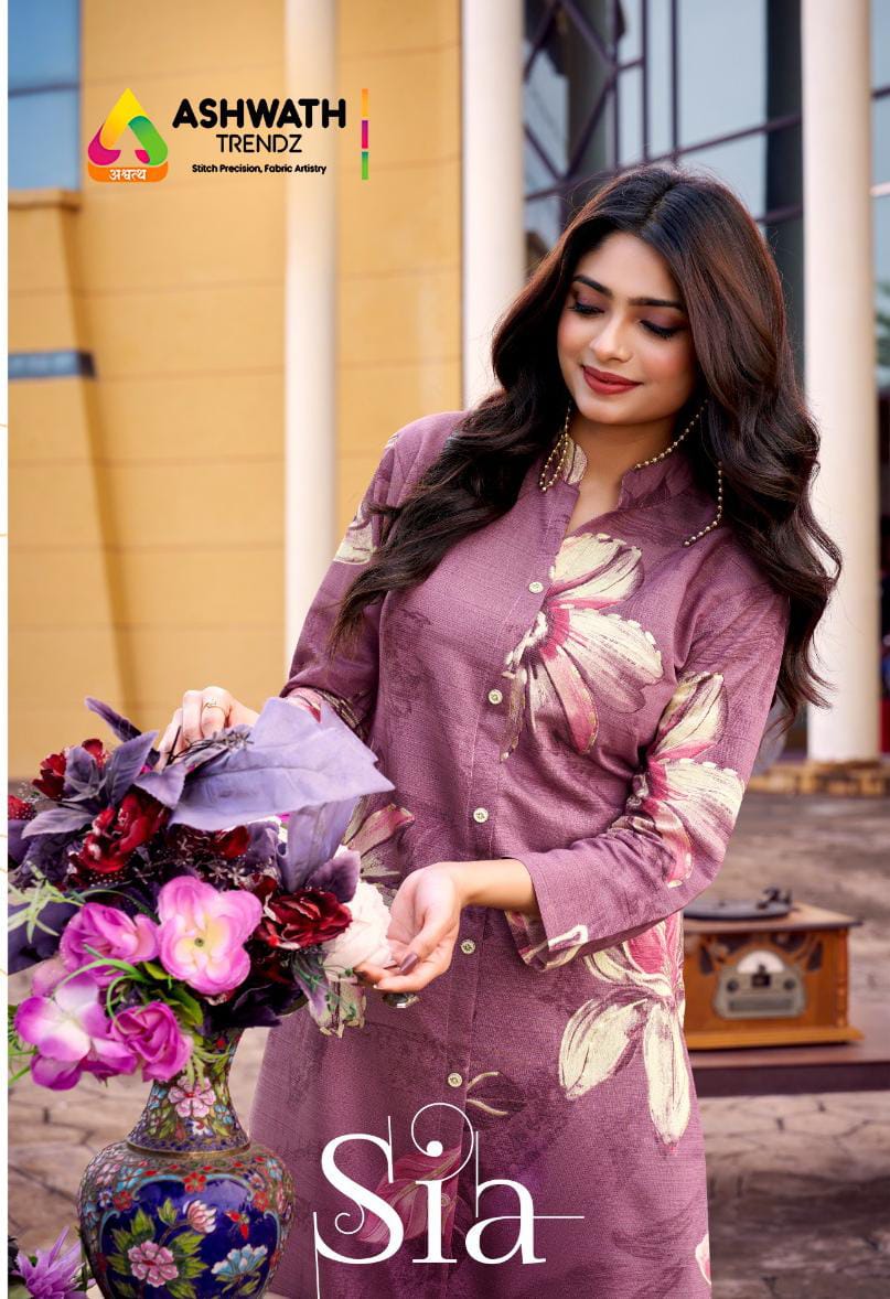 Sia Ashwath Vetican Foil Kurti Plazzo Set Manufacturer Gujarat