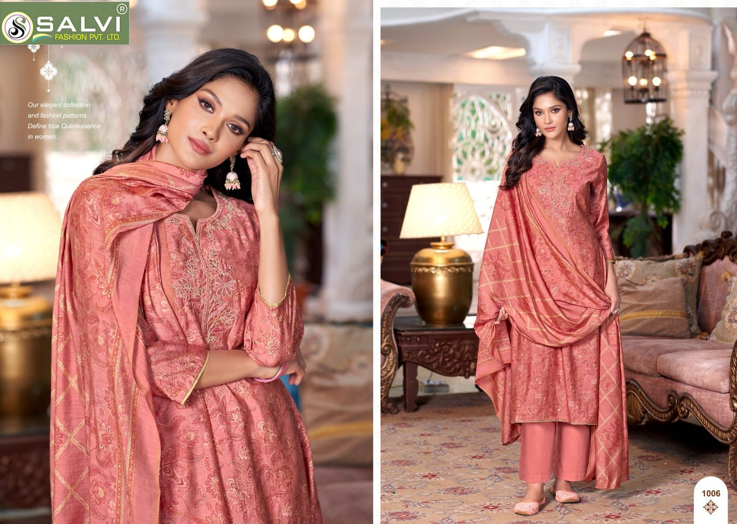 Siara Silk Salvi Fashion Modal Silk Plazzo Style Suits Wholesale Price