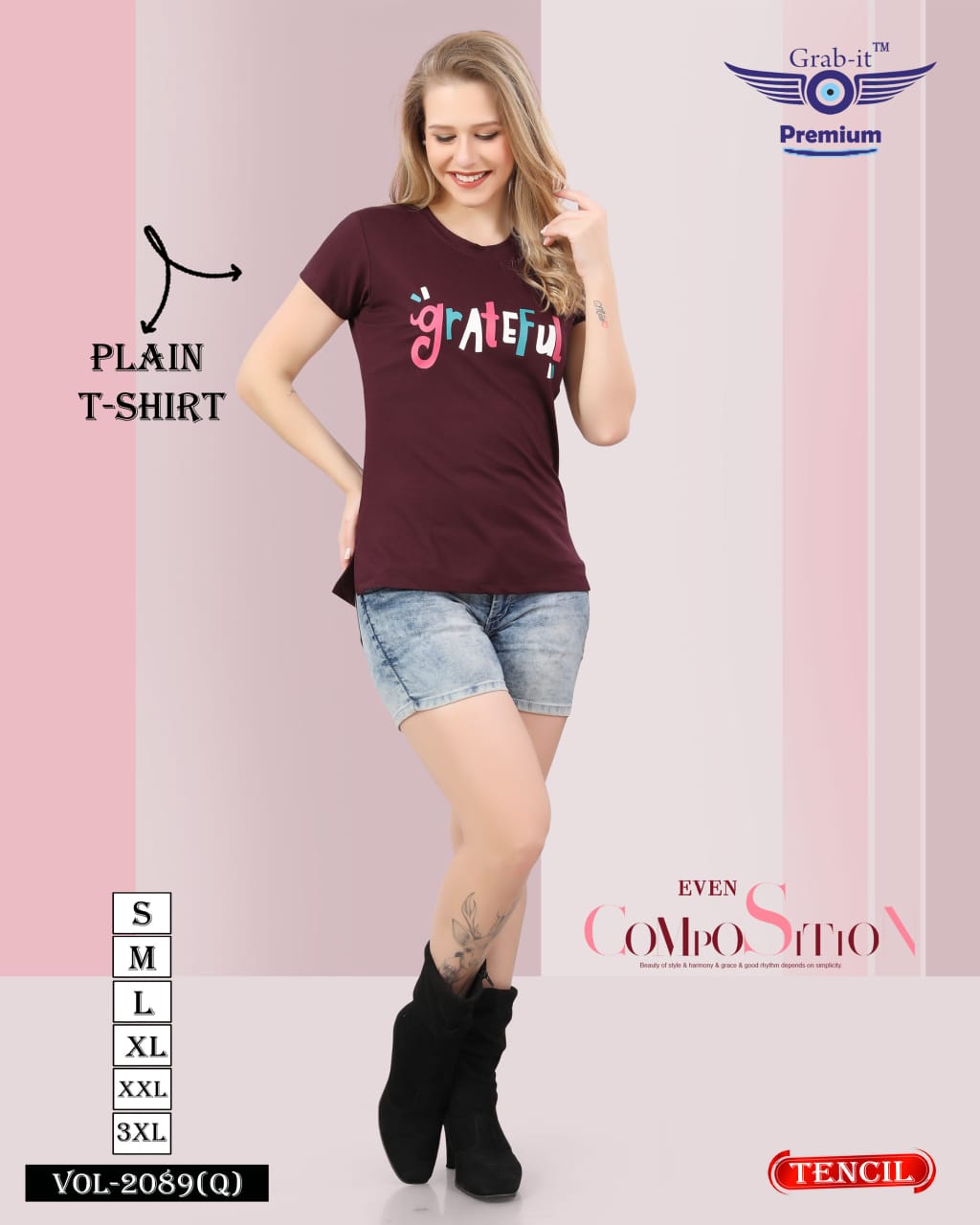 Side Cut 2089 Q Grab It Tencil Women Tshirt Wholesaler Ahmedabad