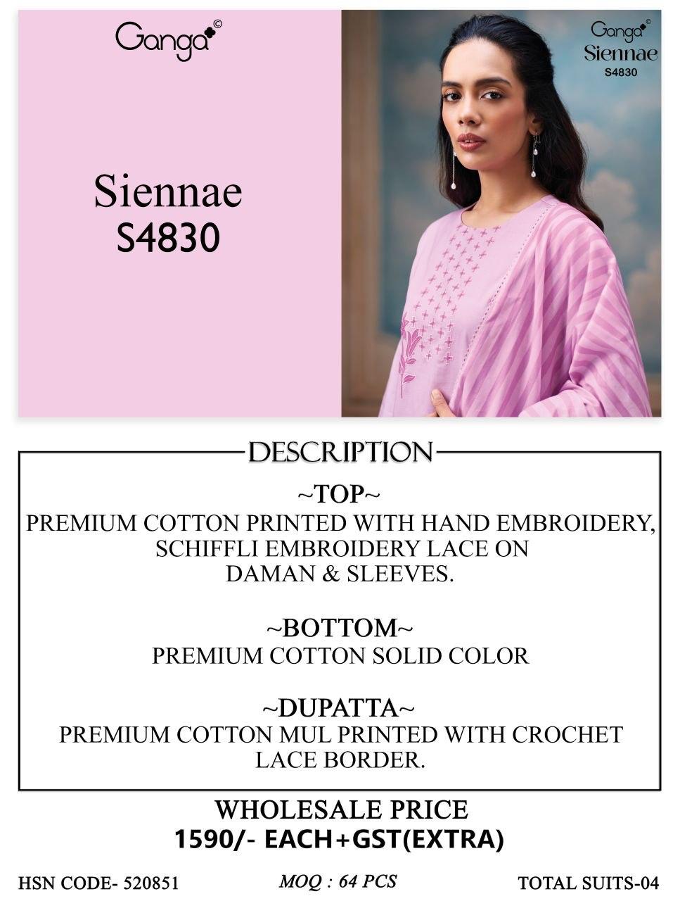 Siennae S4830 Ganga Cotton Pant Style Suits Exporter