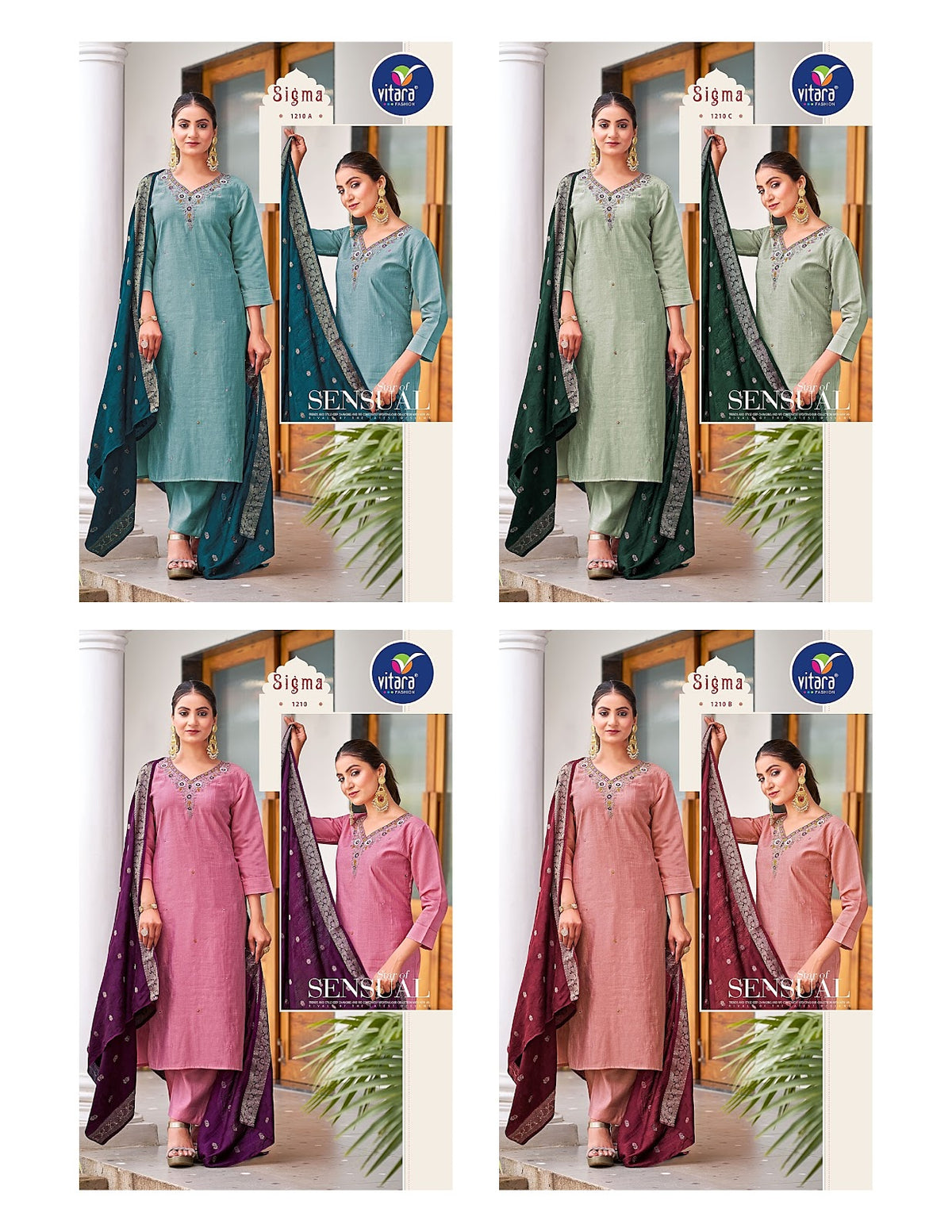 Sigma Vitara Roman Readymade Pant Style Suits Wholesale Price