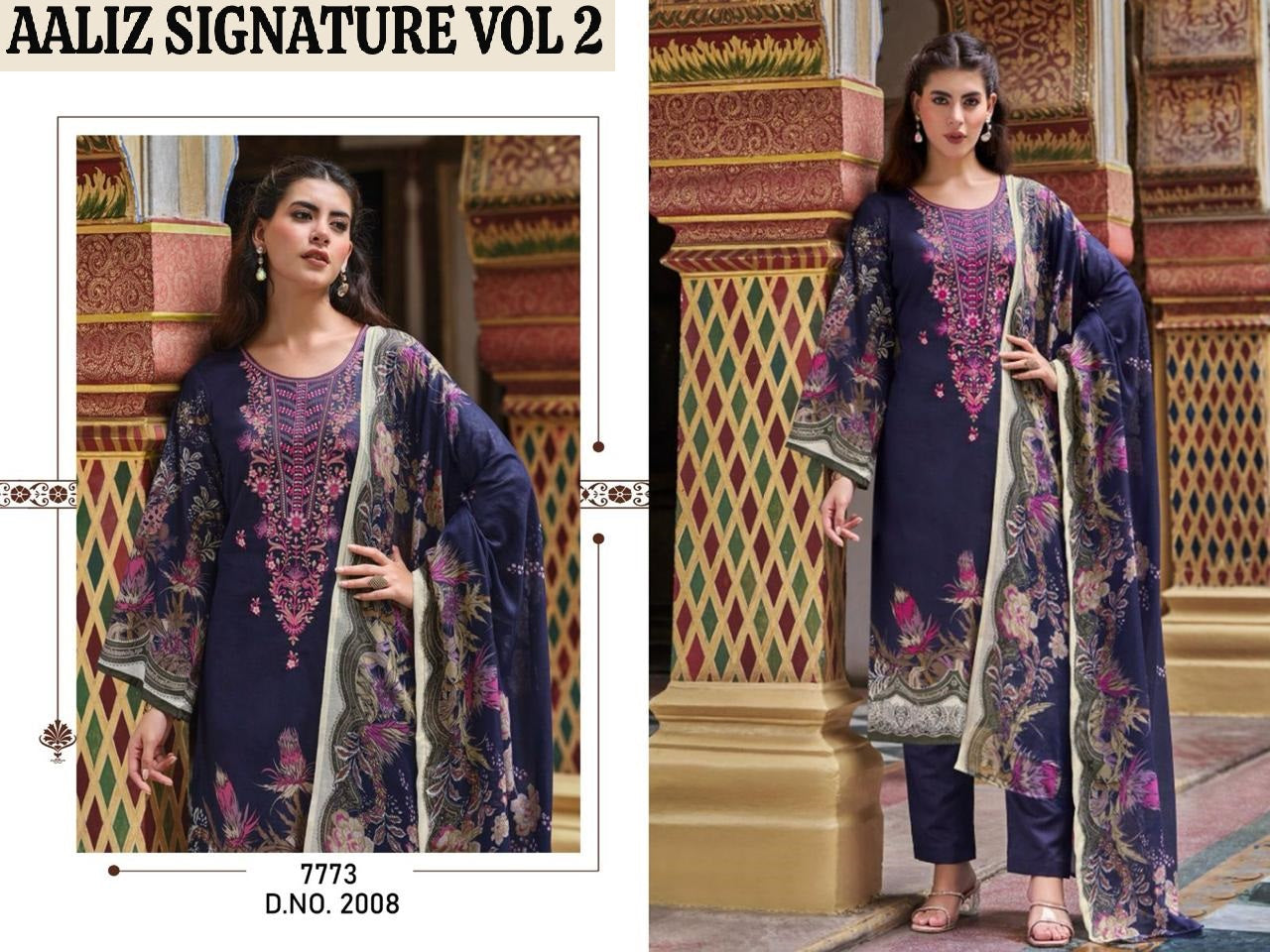 Signatures Vol 2 Aaliz Prints Cotton Karachi Salwar Suits Exporter