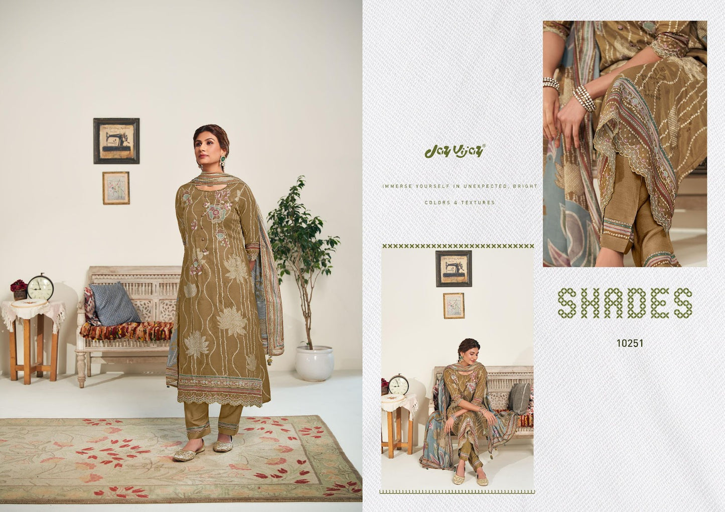 Silai Jay Vijay Moga Silk Pant Style Suits Wholesaler India