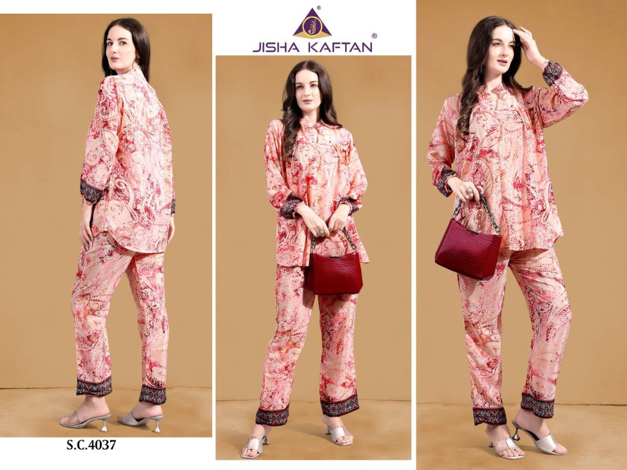 सिल्क वॉल्यूम 9 जिशा जेलिट पॉली को-ऑर्ड सेट थोक विक्रेता भारत