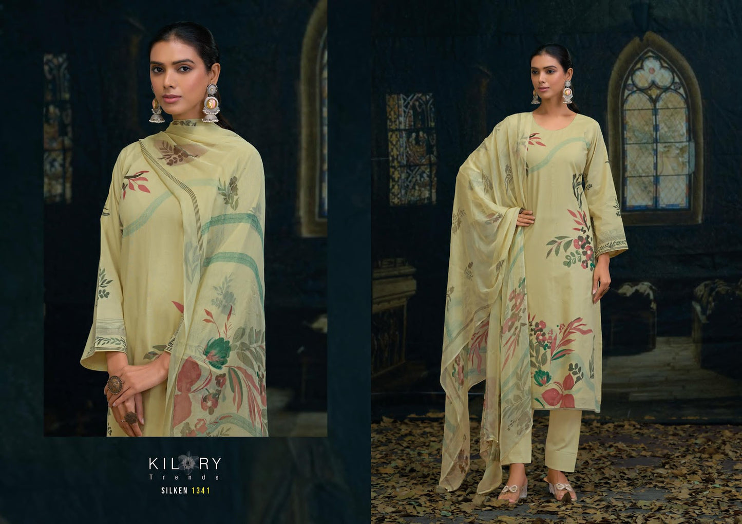 Silken Kilory Lawn Cotton Pant Style Suits Wholesaler Ahmedabad