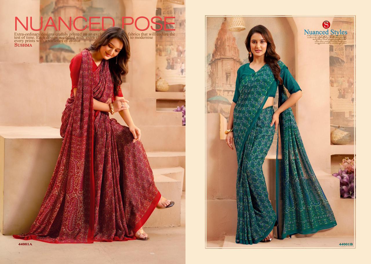 Silky Saga Sushma Georgette Sarees Supplier Gujarat