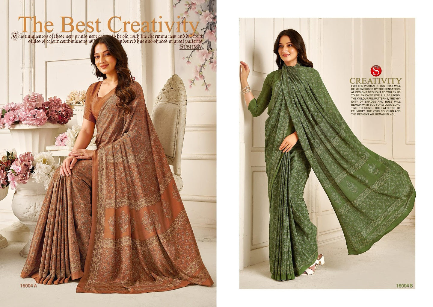 Silky Shades Sushma Crepe Sarees Manufacturer