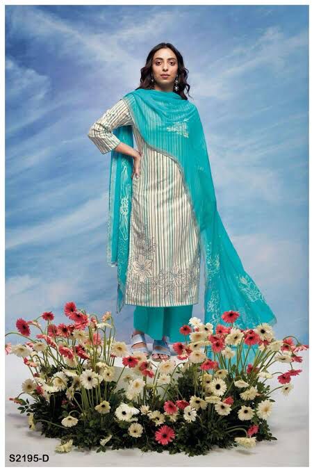 Silvanna-2195 Ganga Premium Cotton Plazzo Style Suits