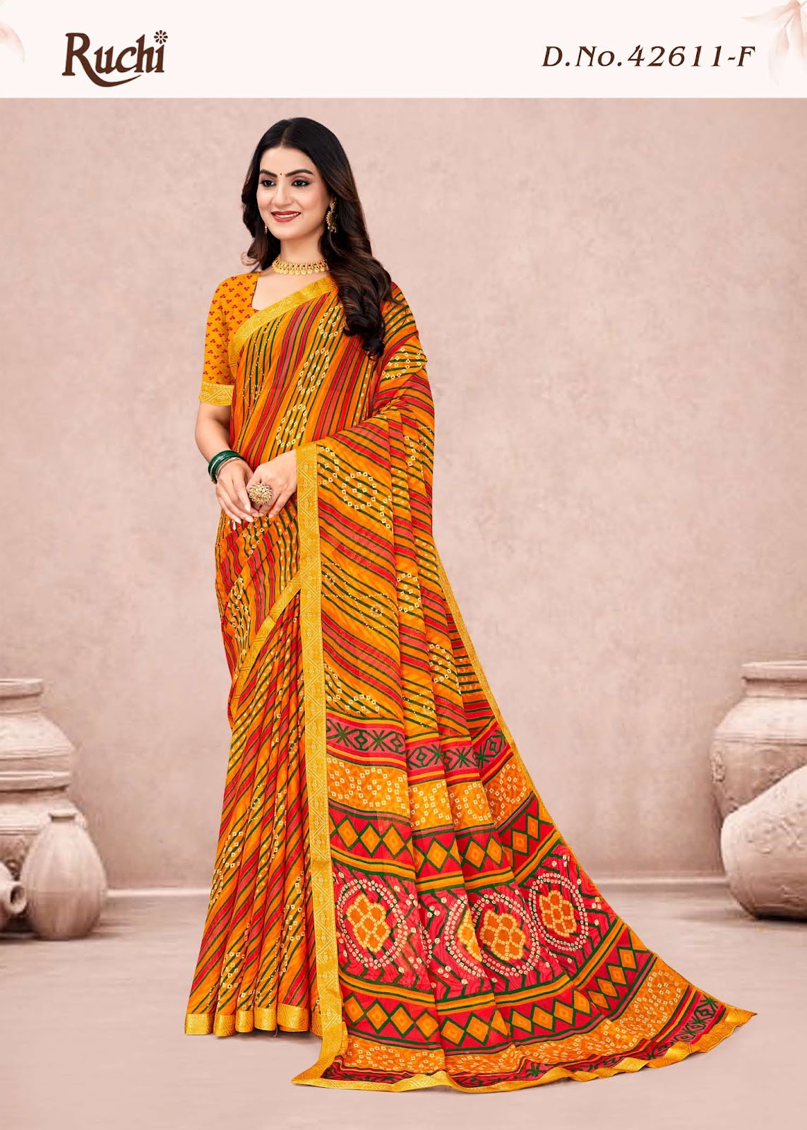 Simayaa Lehriya Vol 11 Ruchi Chiffon Sarees Wholesaler India