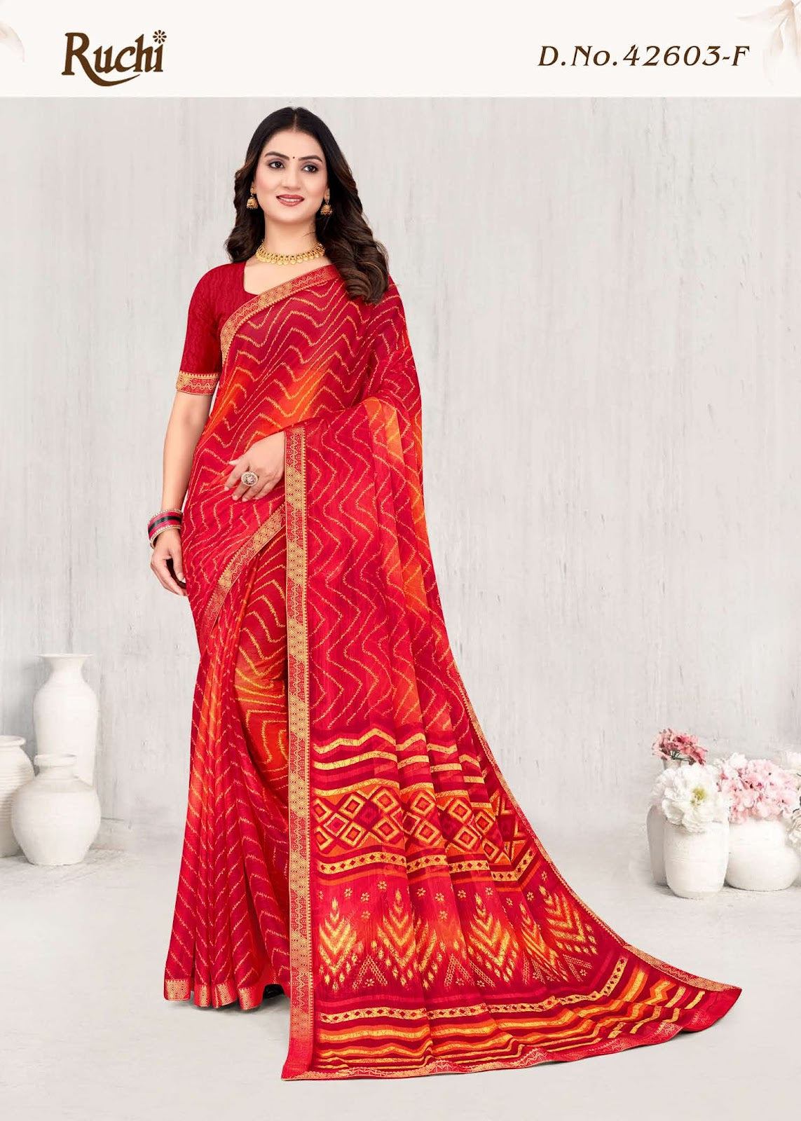 Simayaa Lehriya Vol 3 Ruchi Chiffon Sarees Manufacturer India