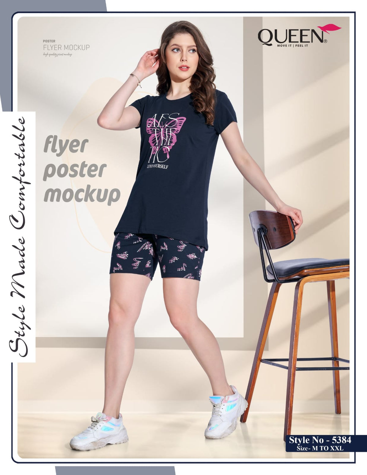 Simayaa Queen Hosiery Cotton Shorts Night Suits Exporter India