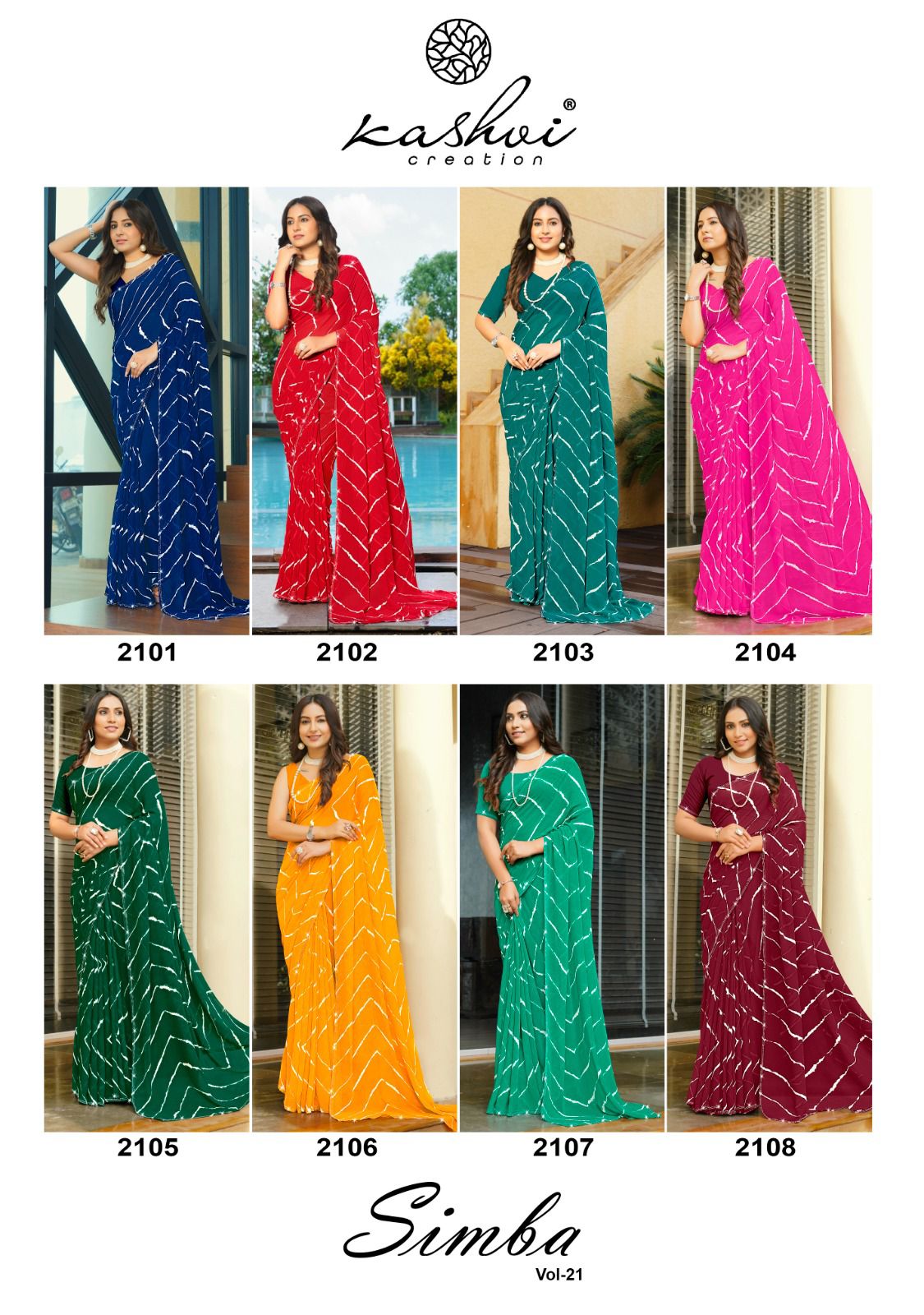 Simba Vol 21 Kashvi Creation Georgette Sarees Wholesale Price