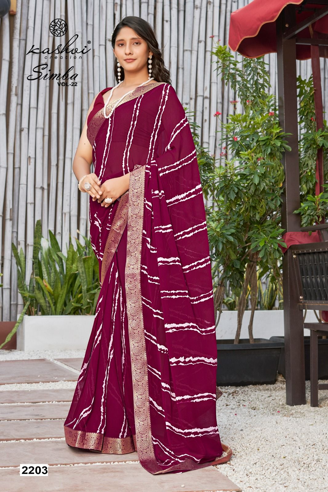 Simba Vol 22 Kashvi Creation Georgette Sarees Wholesaler Ahmedabad