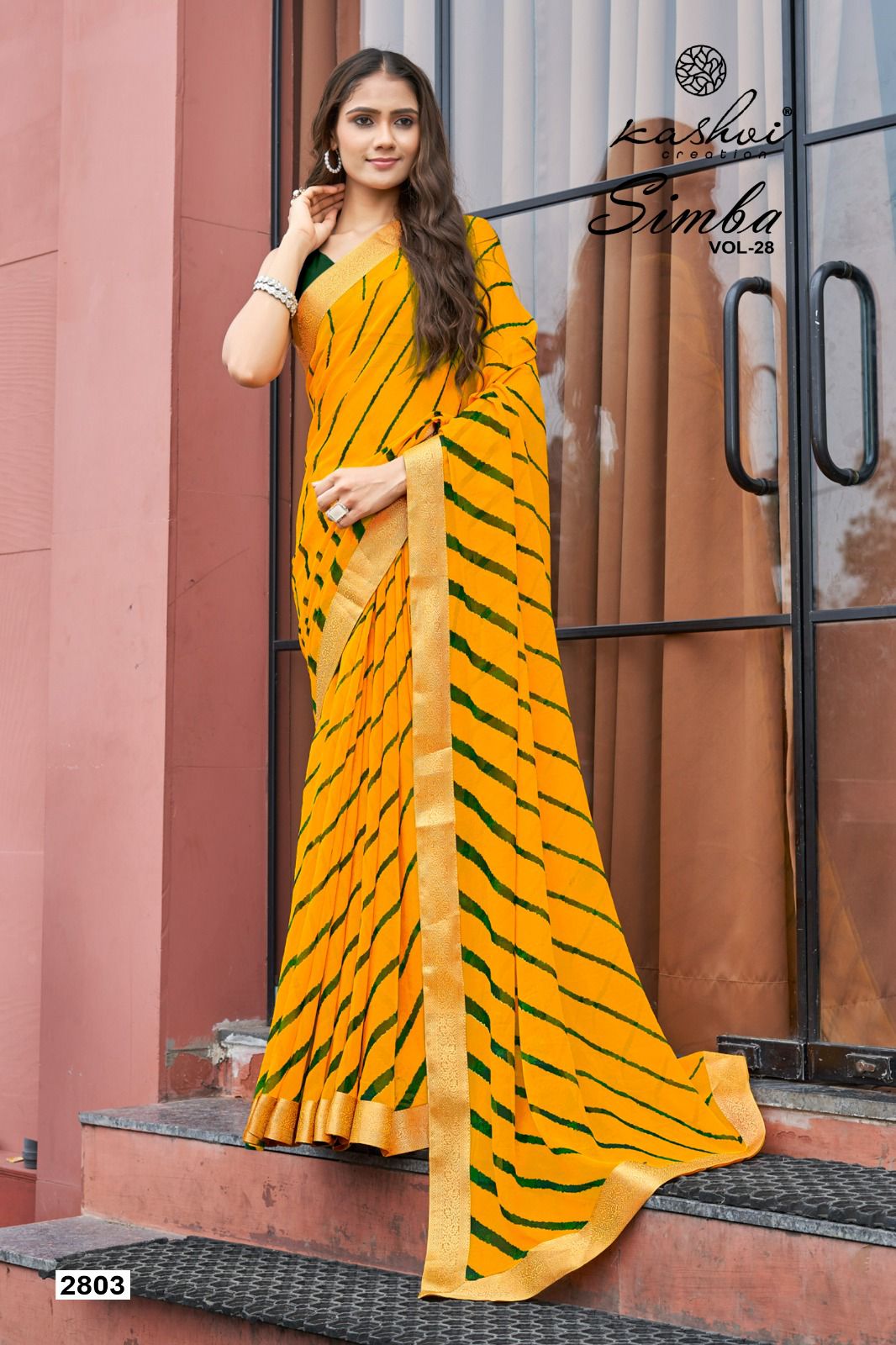 Simba Vol 28 Kashvi Creation Georgette Sarees Manufacturer India