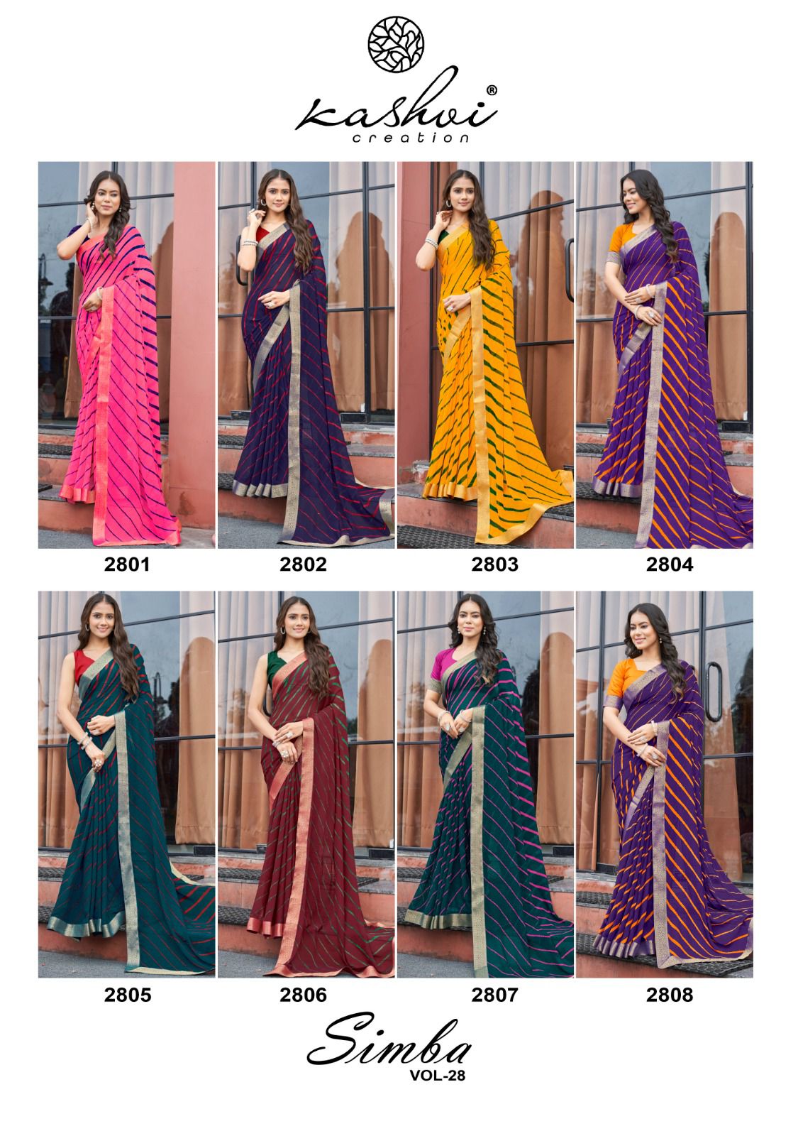 Simba Vol 28 Kashvi Creation Georgette Sarees Manufacturer India