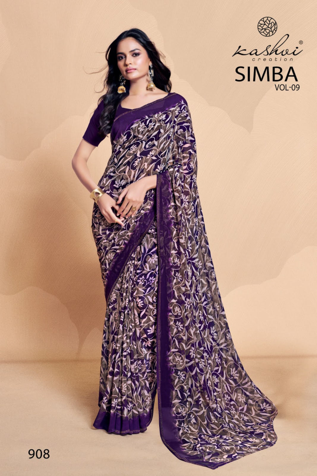 Simba Vol 9 Kashvi Creation Georgette Sarees Manufacturer Gujarat