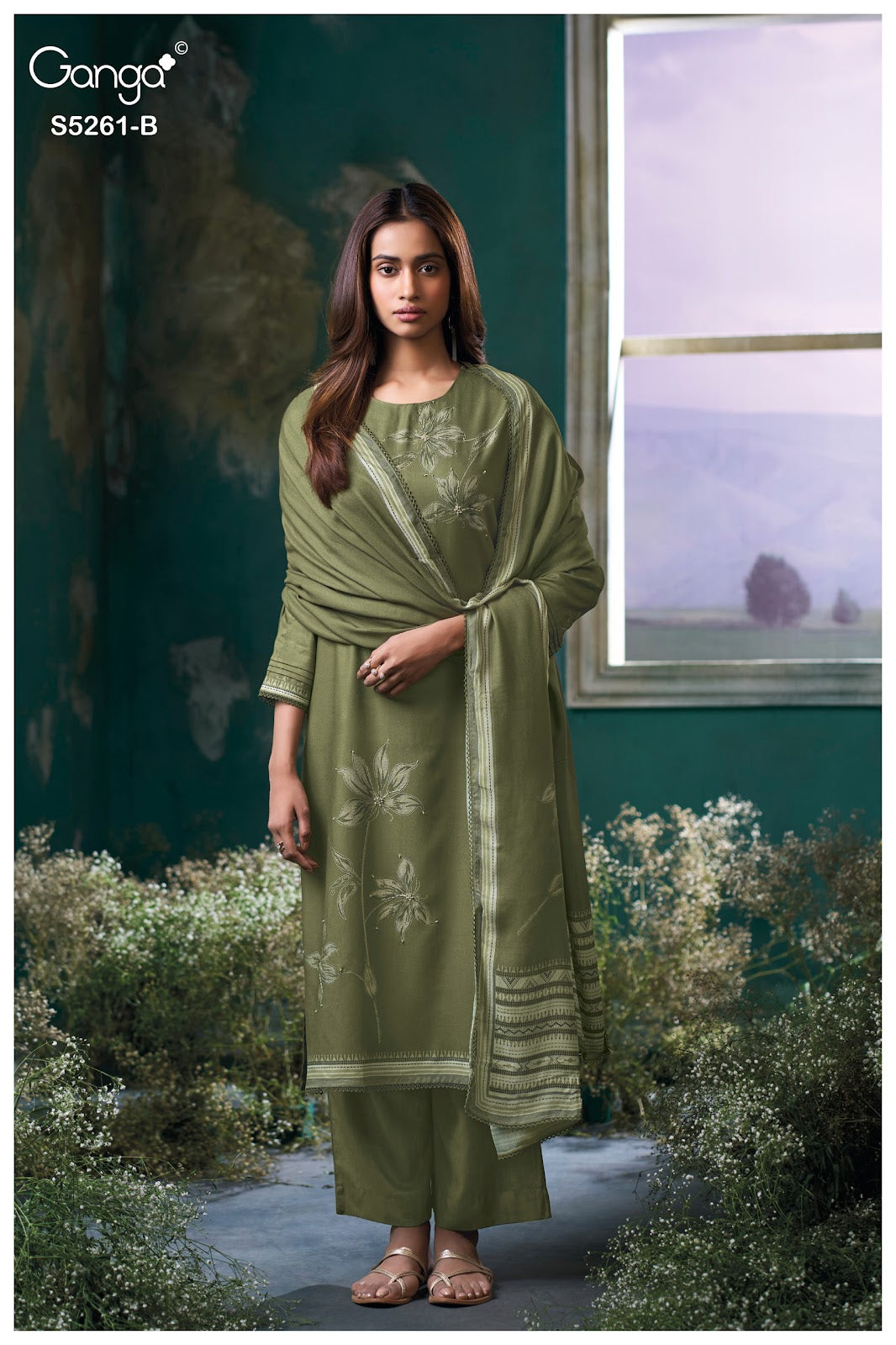 Simisha S5261 Ganga Wool Pashmina Suits Wholesale Price