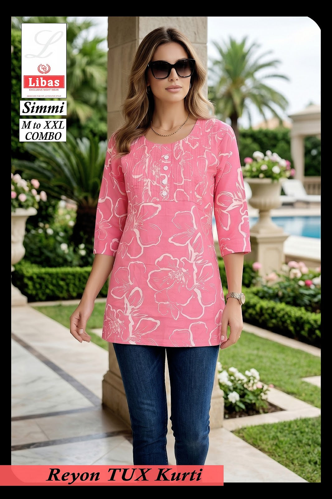 Simmi Libas Amiti Cotton Rayon Short Kurtis Exporter India