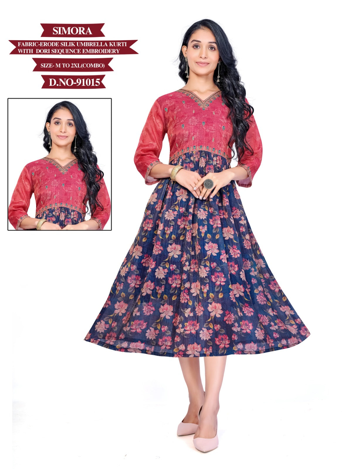 Simora Mayra Erode Silk Anarkali Kurtis Manufacturer Gujarat