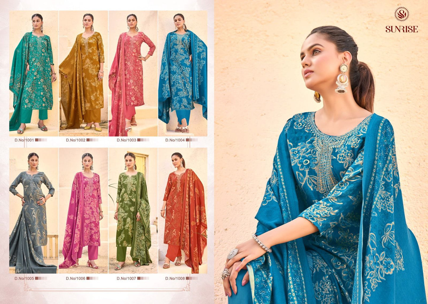 Simora Winter Sunrise Pashmina Suits Wholesale Rate