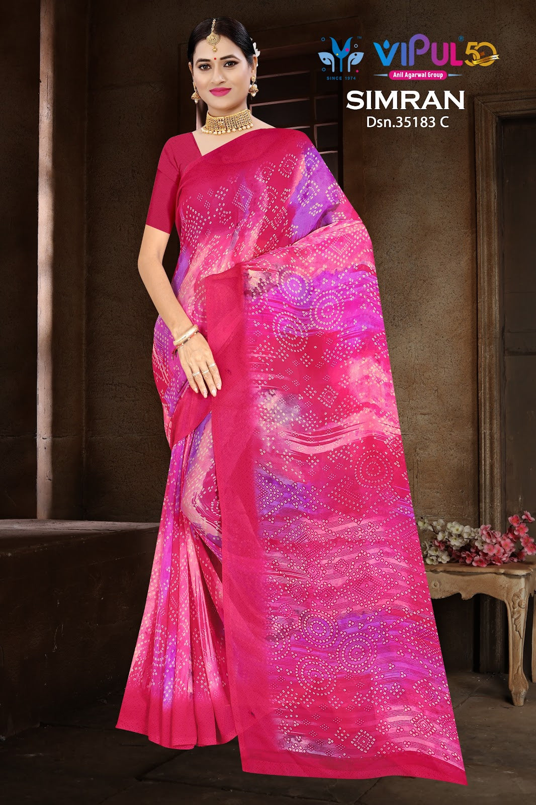 Simran 35183 Vipul Georgette Sarees Supplier Ahmedabad