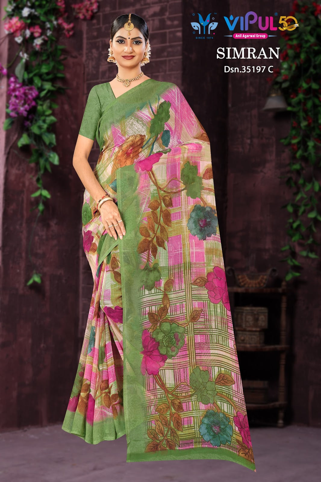 Simran 35197 Vipul Georgette Sarees Wholesale Price